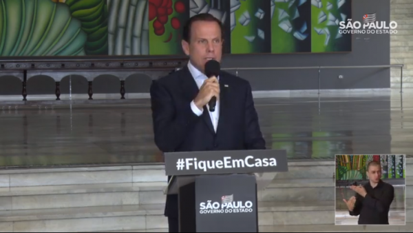 João Doria prorroga quarentena em São Paulo até 22 de Abril