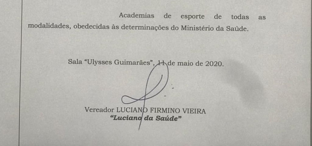 Vereador pede que Mogi Guaçu siga decreto federal e autorize funcionamento de academias