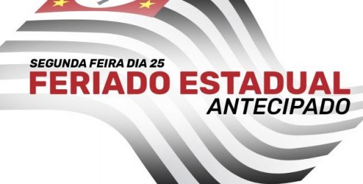 Segunda-feira será de feriado em todas as cidades paulistas