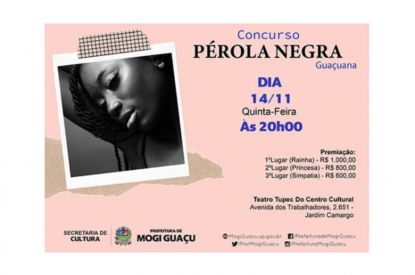 Inscrições encerradas para o Concurso Rainha do Pérola Negra